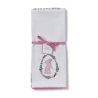 Spring Soiree Embroidered Bunny Towel