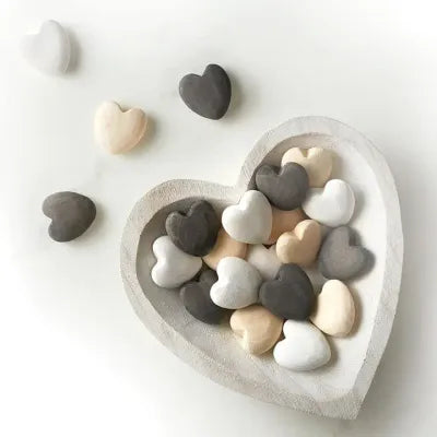 Small White Wood Heart