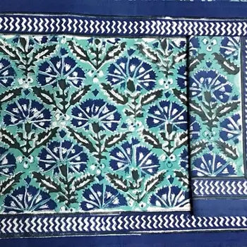Natural Habitat Placemat Chrysanthemum Blue/green