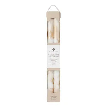 12" Decorative Taper With Gold (2 pack) -