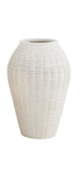 White Basket Weave Vase