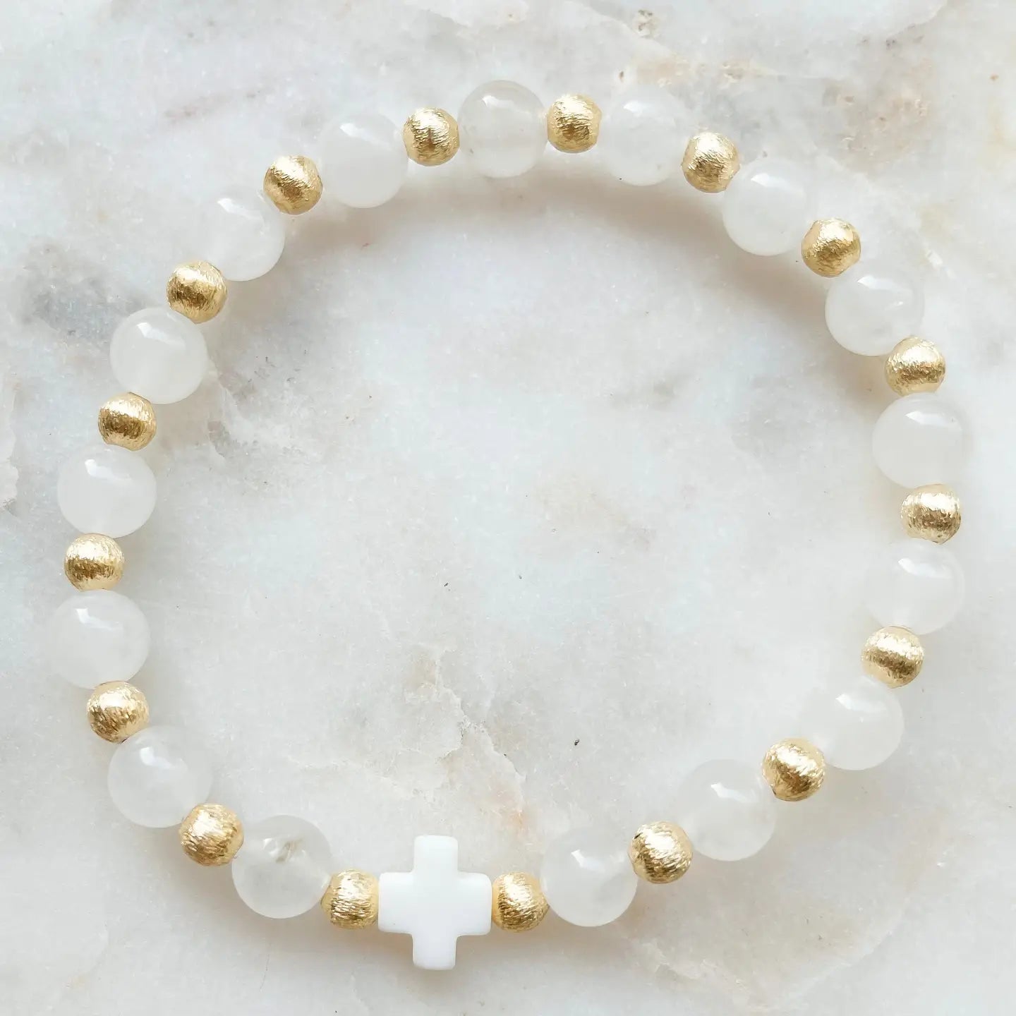 White Everyday Cross Bracelet