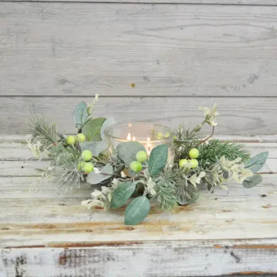 Winter Frost Candle Ring 4.5 Inch Inner Diameter