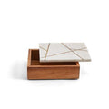 Wood Box With Marble Top Large