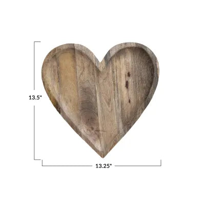 Wood Heart Shaped Tray
