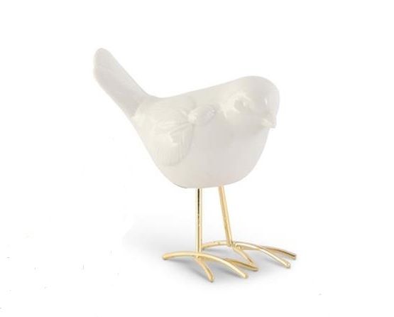 White Porcelain Birds With Gold Legs
