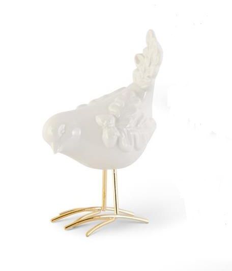 White Porcelain Birds With Gold Legs