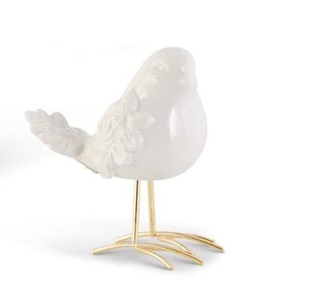 White Porcelain Birds With Gold Legs