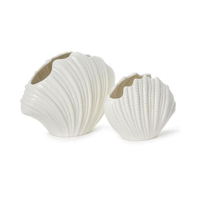 White Shell Vases