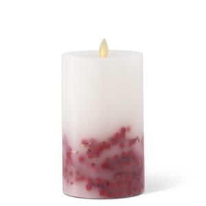 White Wax Red Berry Luminara Candles