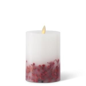White Wax Red Berry Luminara Candles