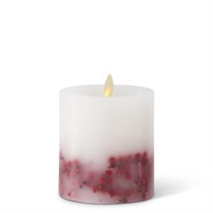 White Wax Red Berry Luminara Candles