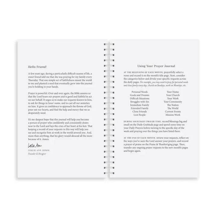 Yearly prayer journal
